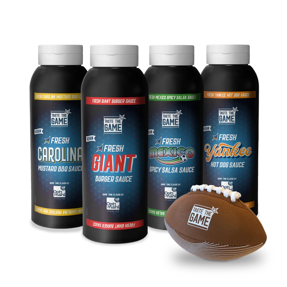 Taste the Game Football Bundle mit 4 850g--Flaschen